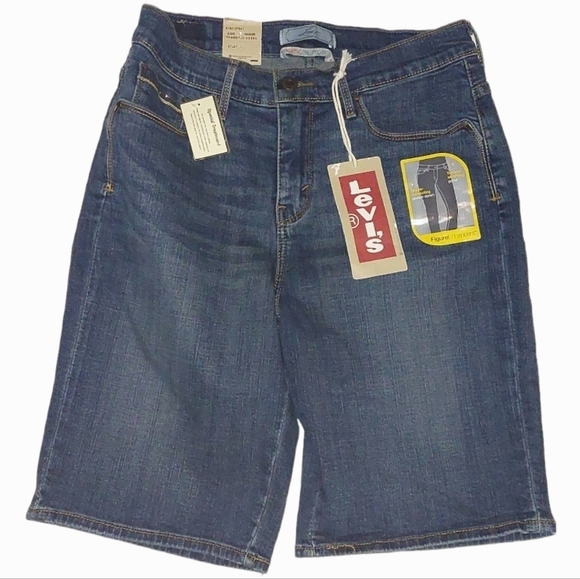 Levis Strauss Bermuda Misses Perfectly Slimming Shorts Size 10 NWT - Picture 1 of 10